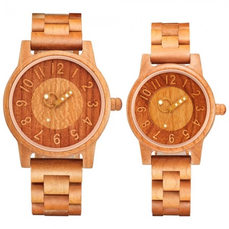 Reloj de madera de madera de madera Dial redondo de moda
