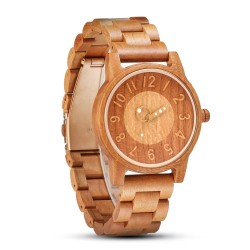 Reloj de madera de madera de madera Dial redondo de moda