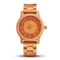 Tre tre Wood Watch Round Dial Trendy