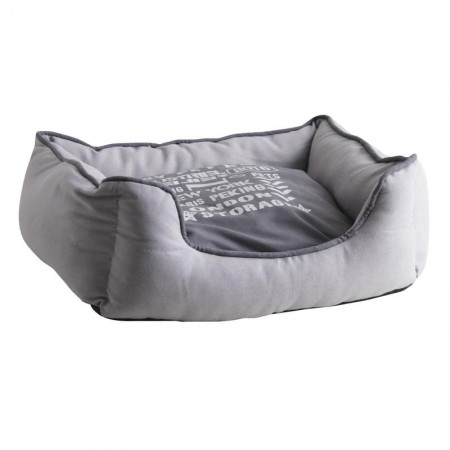 Dog or cat basket in cotton with cushion upholstered 100% polyester Soft and durable comfort