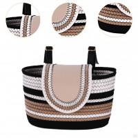 Bicycle basket Woven hand bright color Fixing strap handlebar front