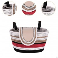 Bicycle basket Woven hand bright color Fixing strap handlebar front