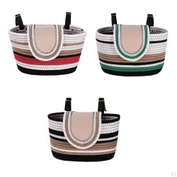 Bicycle basket Woven hand bright color Fixing strap handlebar front