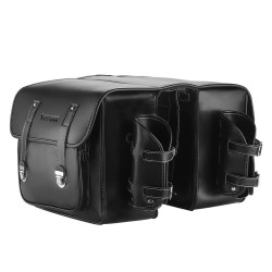 Bolsa trasera Cuero de bicicleta retro 20L Doble cara impermeable con soporte de botella