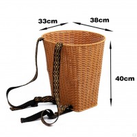 Hand woven synthetic wicker hood with strap, Fruit and Vegetable Harvest Basket