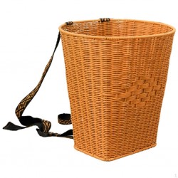 Hotte en osier synthétique tissée main avec sangle, Panier de récolte fruits et légumes