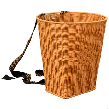 Hotte en osier synthétique tissée main avec sangle, Panier de récolte fruits et légumes