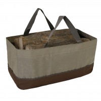 Log bag large size 61x28x30 cm waterproof, wax canvas, log holder
