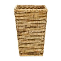 Natural rattan desk paper basket: chic & ecological braided trash can