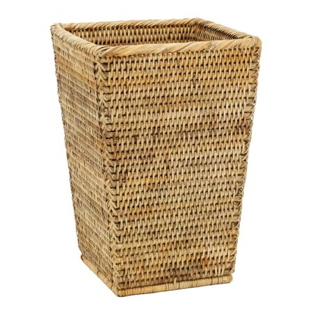 Natural rattan desk paper basket: chic & ecological braided trash can