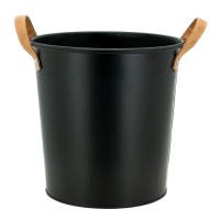 Cesta de papel de papel de metal preto