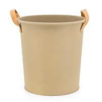 Office paper basket in beige tinted metal