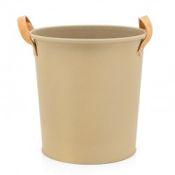 Corbeille à papier de bureau en métal teinté beige