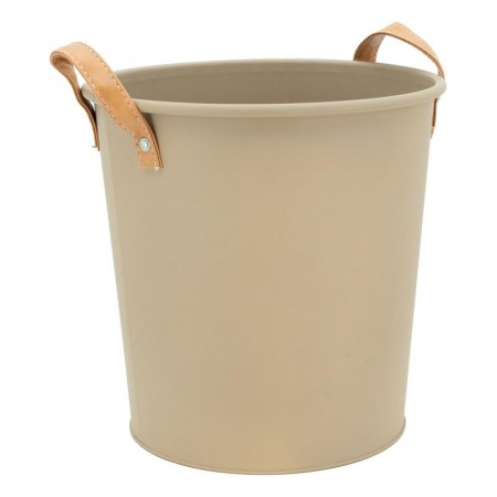 Office paper basket in beige tinted metal