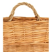 Weißer geflochtener Wicker-Leinenmüll mit Griffen