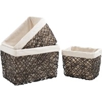 Set of 3 tinted storage baskets