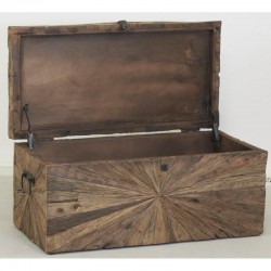 Train de almacenamiento de madera de recicley con asas y madera de almacenamiento de madera Vintage Lar