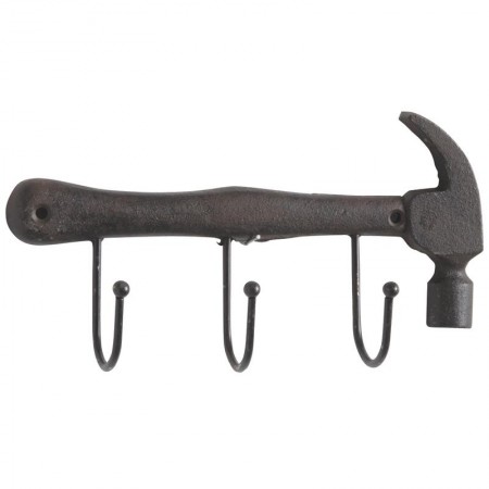 Wall pattern hammer 3 cast iron hooks