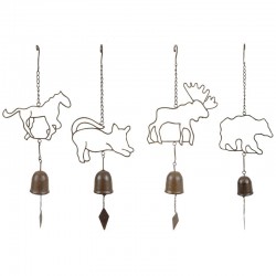 Tuin decoratie opknoping set van 4 gietijzeren klokken - vintage rustieke beiaard voor terras, balkon en buitenkant