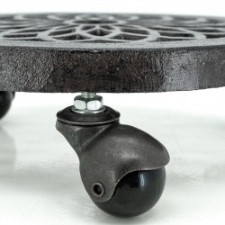 Plant support on robust castor castor wheels, Decorative moving tray for heavy pots inside exterior