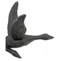 Wall pattern in cast iron geese pattern rustic coat rack 2 decorative hooks country entrance kitchen bathroom