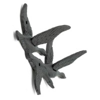 Wall pattern in cast iron geese pattern rustic coat rack 2 decorative hooks country entrance kitchen bathroom