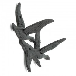 Wall pattern in cast iron geese pattern rustic coat rack 2 decorative hooks country entrance kitchen bathroom