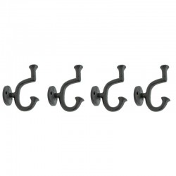 Conjunto de 4 ganchos de hierro fundido Hanco de pared rústico para abrigos, toallas y decoración interior