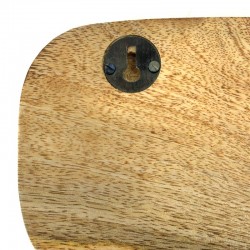 Hölzerner Holzholzhaken mit 4 Metallhaken Dekoration Gebirgsstil und Hirsche