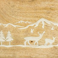 Gancio in legno in legno con 4 ganci in metallo decorazione stile montano e cervi