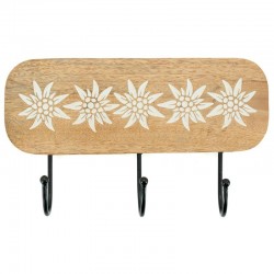 Mangun Holzhaken 3 Metallhaken Deco Mountain Edelweiss Rustikal und praktisch