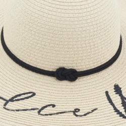 Dolce Vita embroidered woven paper capeline, unique size woman hat summer sun