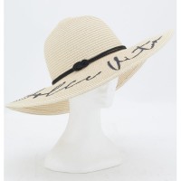 Capeline en papier tressé brodée Dolce Vita, Chapeau femme taille unique été soleil