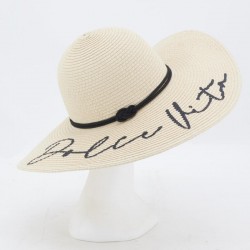 Capeline en papier tressé brodée Dolce Vita, Chapeau femme taille unique été soleil