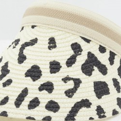 Visor Cap Woman Woman Flätat Leopardmönster, En Vuxen En Storlek