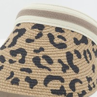 Visir cap kvinne kvinne flettet leopard mønster, en voksen en størrelse