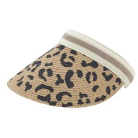 Visor Cap Woman Woman Flätat Leopardmönster, En Vuxen En Storlek