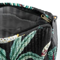 Conjunto de 3 kits de maquillaje de selva en blanco y negro, algodón cosmético y kit de nylon, bolsa de almacenamiento de bellez