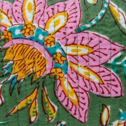 Lot de 3 trousses maquillage fleurs coton et nylon trousse cosmétique et voyage pratique et légère