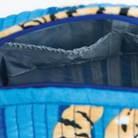 Sæt med 3 bomuld makeup kits og blå nylon og gul tiger mønster kosmetisk og rejsekit