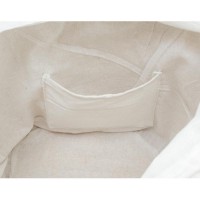 Borsa da spiaggia di mais e cotone ecolo, spallacci a due colori, pompon e tasca interna