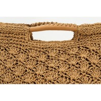 Bolsa de papel trançada dobrou algodão 2 cor, ecológico, bolso interno, fechamento de botão, praia da cidade