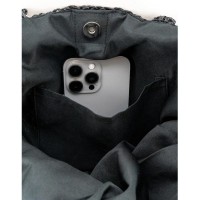 Ympäristöystävällinen rantapala paperipussi, puuvilla kaksinkertaistui, bambu kahvat, vetoketjullinen tasku