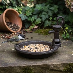 Film Bird Feeder Form Vandpumpe - Dekorativt fuglebad og madkande til udendørs have