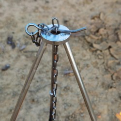 Portable aluminium telescopic tripod 3 adjustable sections campfire pot camping bivouac hiking