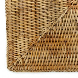 Rektangulært bord indstillet i naturlig rattan 46 x 31 cm