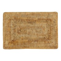Rechteckiger Tisch in natürlichem Rattan 46 x 31 cm