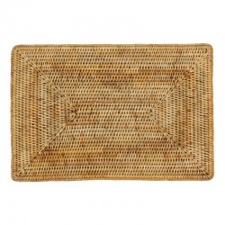 Mesa rectangular establecida en ratán natural 46 x 31 cm
