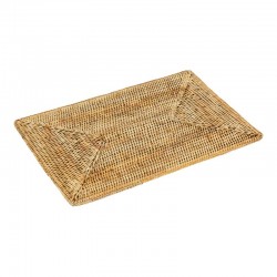 Set da tavolo rettangolare in rattan naturale 46 x 31 cm
