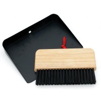 Ensemble de nettoyage pour poêle et cheminée Pelle et brosse en métal robuste pour cendres et suie